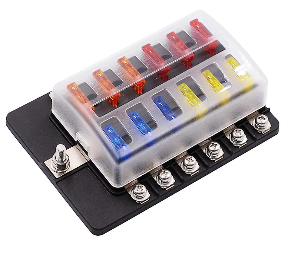 12-way universal 12-32V fuse box with LED indicator for automobiles, RVs, yachts, and ships AZ16647