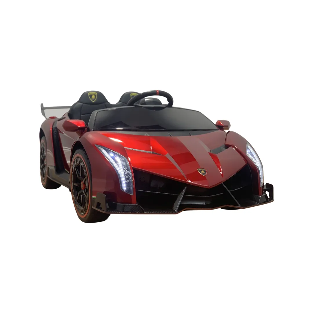 12V Licensed Lamborghini Veneno Exotic Kids Car with Bluetooth | Candy Apple Red