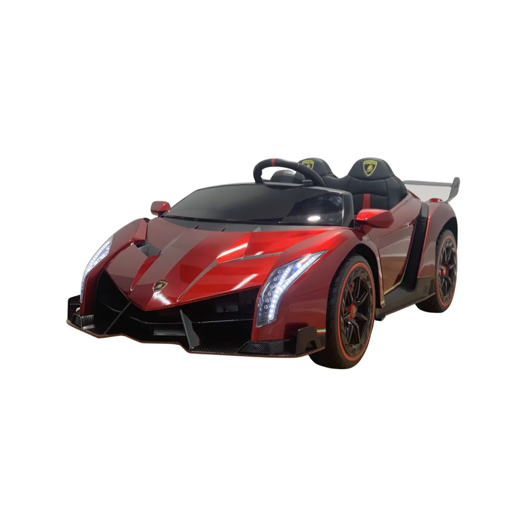 12V Licensed Lamborghini Veneno Exotic Kids Car with Bluetooth | Candy Apple Red