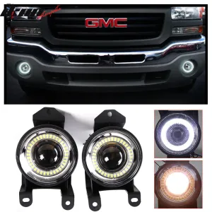 2000-2006 GMC Yukon Denali Halo Projector Clear Front Fog Lights Lamp