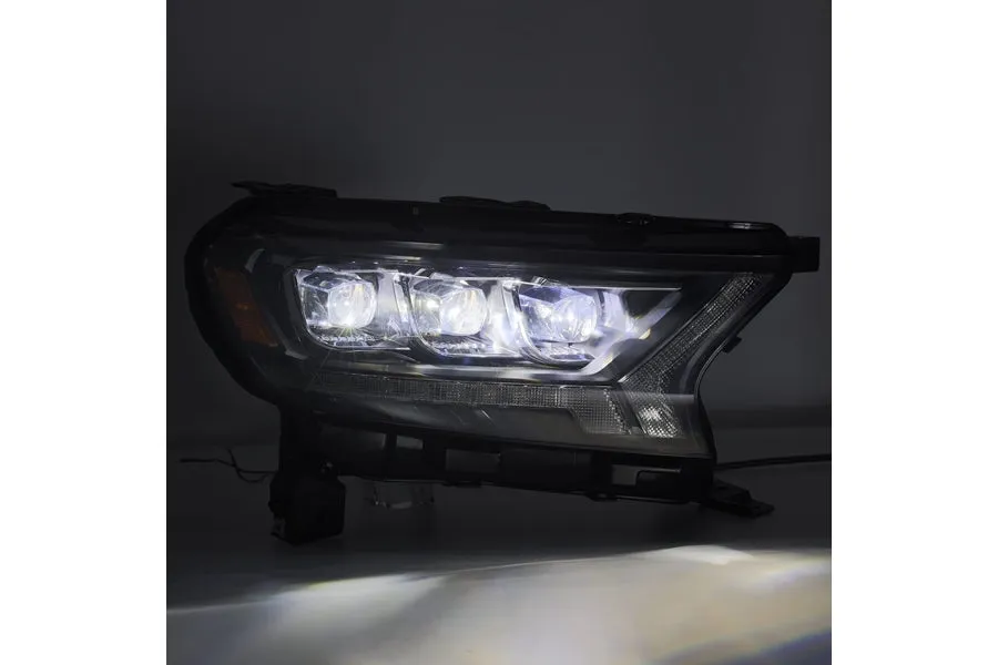 2019-22 Ford Ranger AlphaRex NOVA Series LED Projector Headlights, Alpha Black