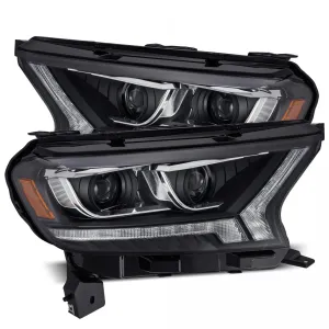 2019-23 Ford Ranger AlphaRex PRO-Series Halogen Projector Headlights Black