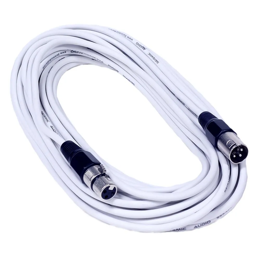 50 Ft XLR Microphone Cable - White