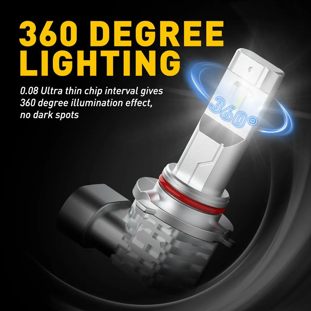 AUXITO 9005 LED Fog Light Bulb Fanless, 26W 6000LM High Brightness, 6500K Cool White, CSP LED Chips