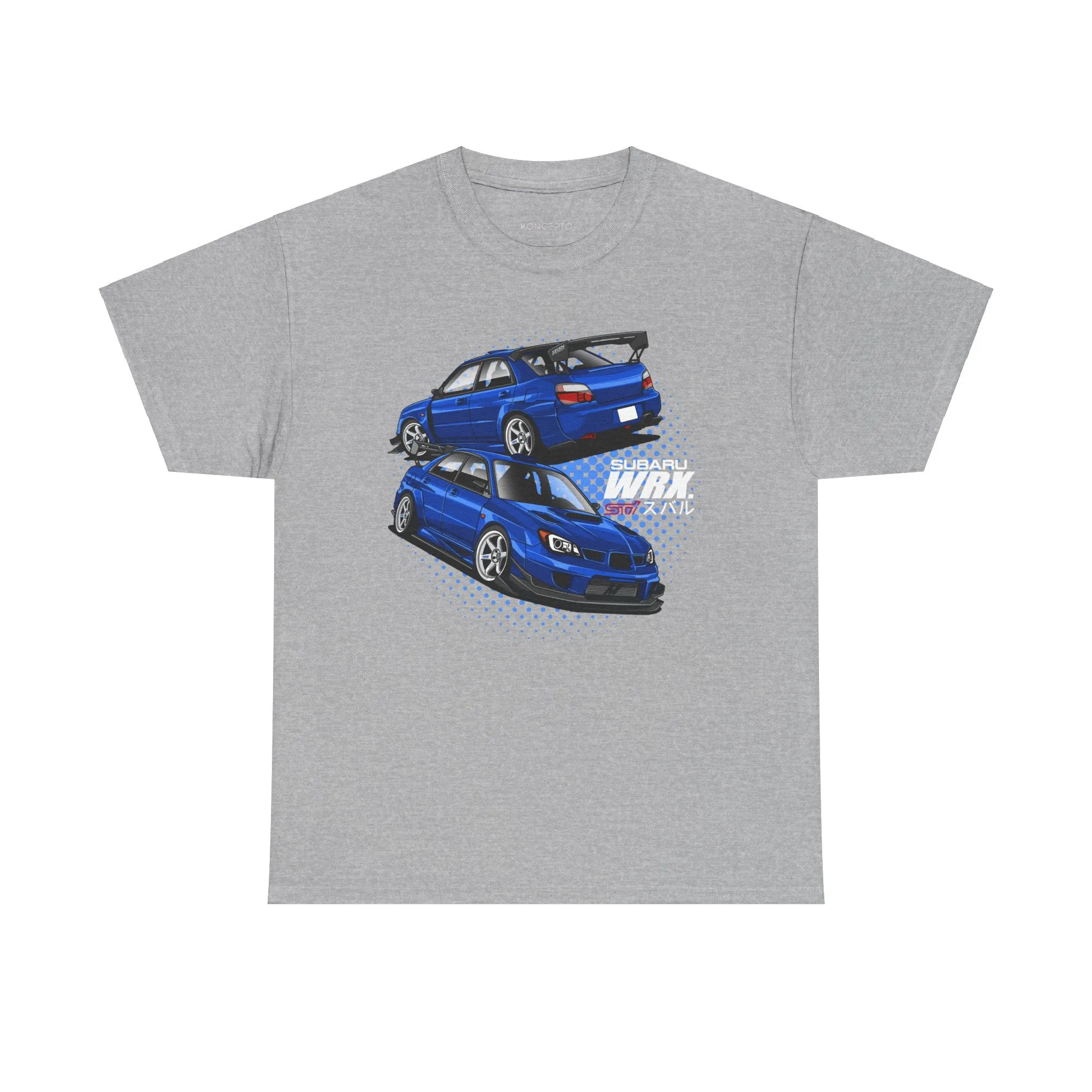 Blue Subaru Impreza STI Digital Art T-Shirt, Sports Car Illustration, Automotive Enthusiast Gift