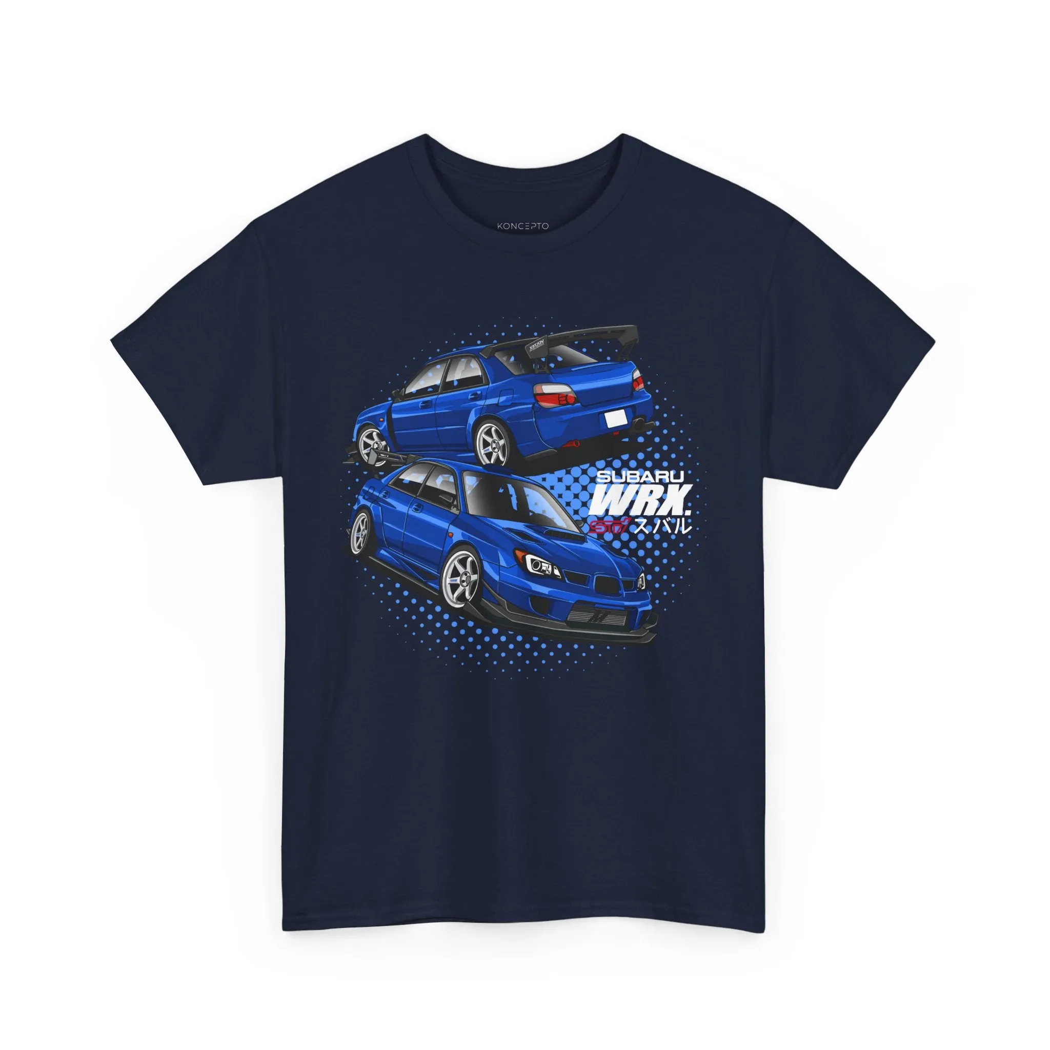 Blue Subaru Impreza STI Digital Art T-Shirt, Sports Car Illustration, Automotive Enthusiast Gift