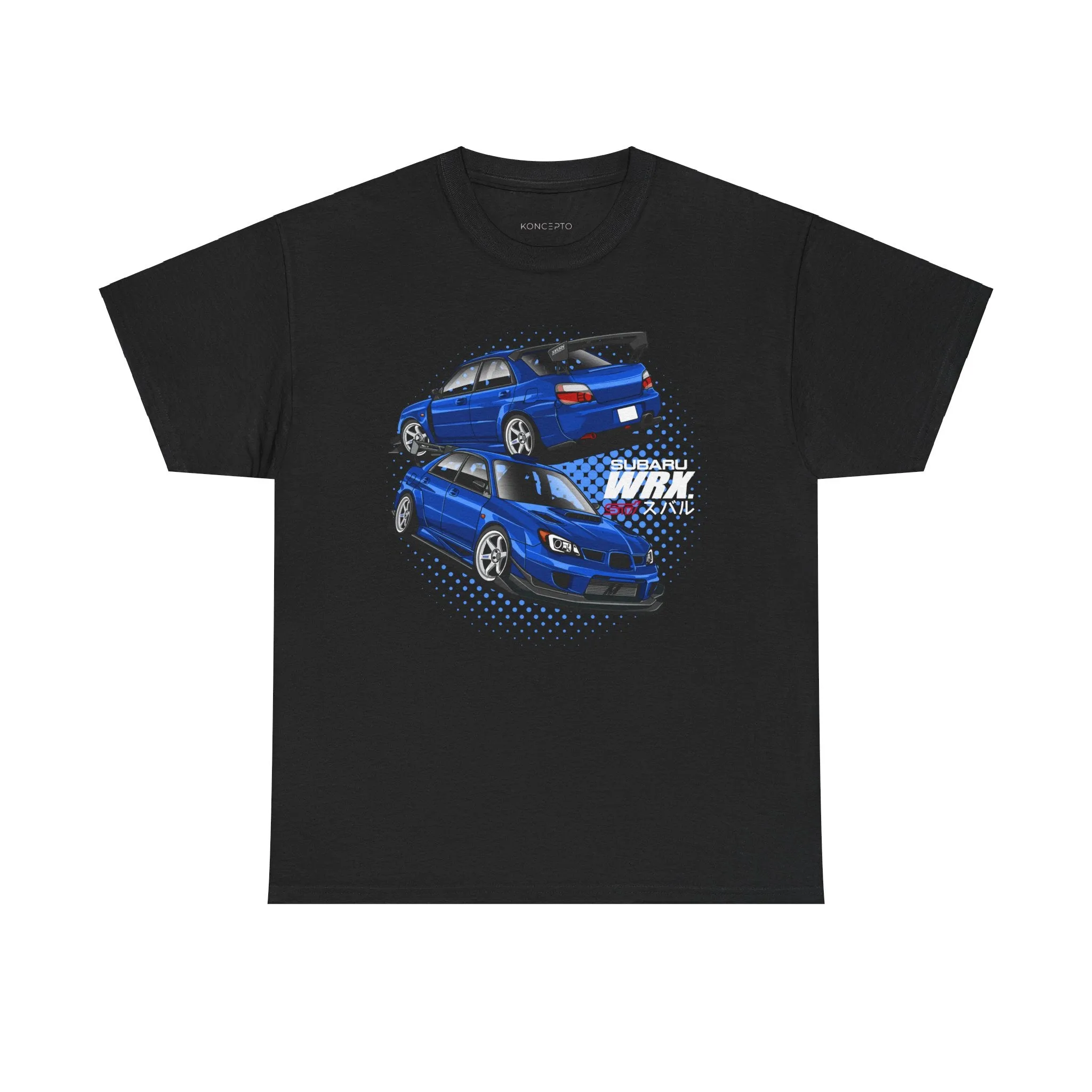 Blue Subaru Impreza STI Digital Art T-Shirt, Sports Car Illustration, Automotive Enthusiast Gift