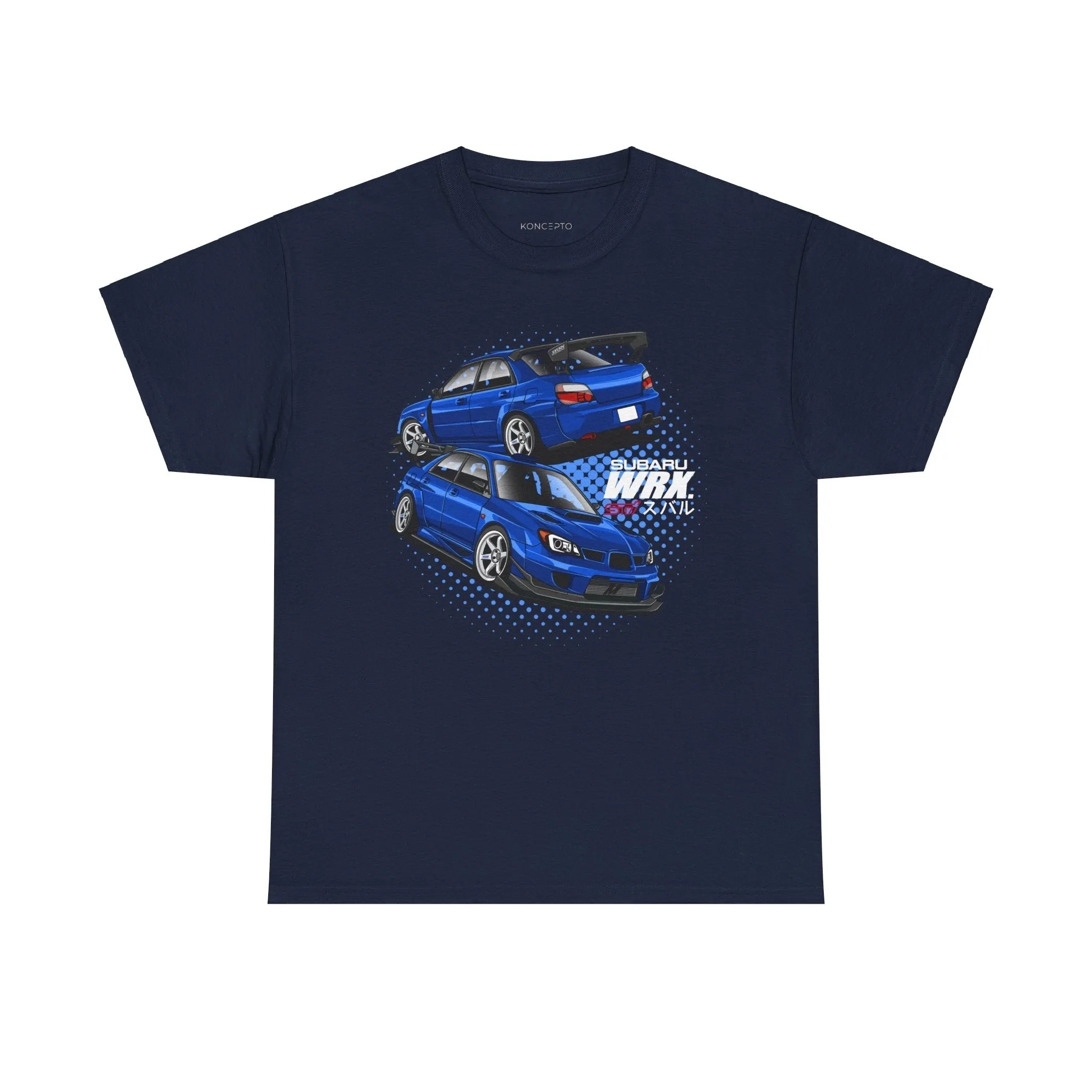 Blue Subaru Impreza STI Digital Art T-Shirt, Sports Car Illustration, Automotive Enthusiast Gift