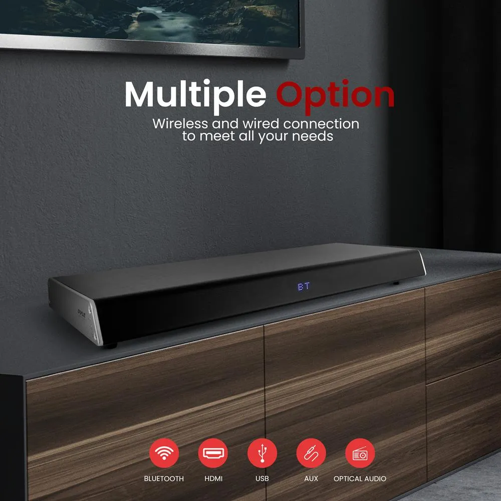 Bluetooth Hd Tabletop Tv Sound Base Soundbar Digital Speaker System, With Hdmi Connection