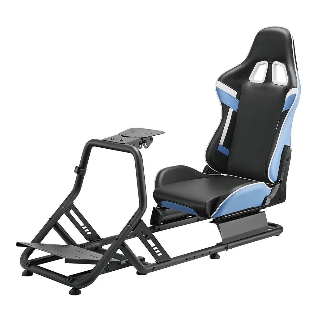 Brateck LRS09-BS01 Racing Simulator Gaming Cockpit with Steering Wheel Mount, Adjustable Racing Seat, Pedal Mount