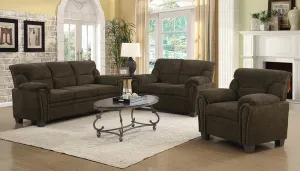 Brown - Clemintine Upholstered Sofa With Nailhead Trim Brown