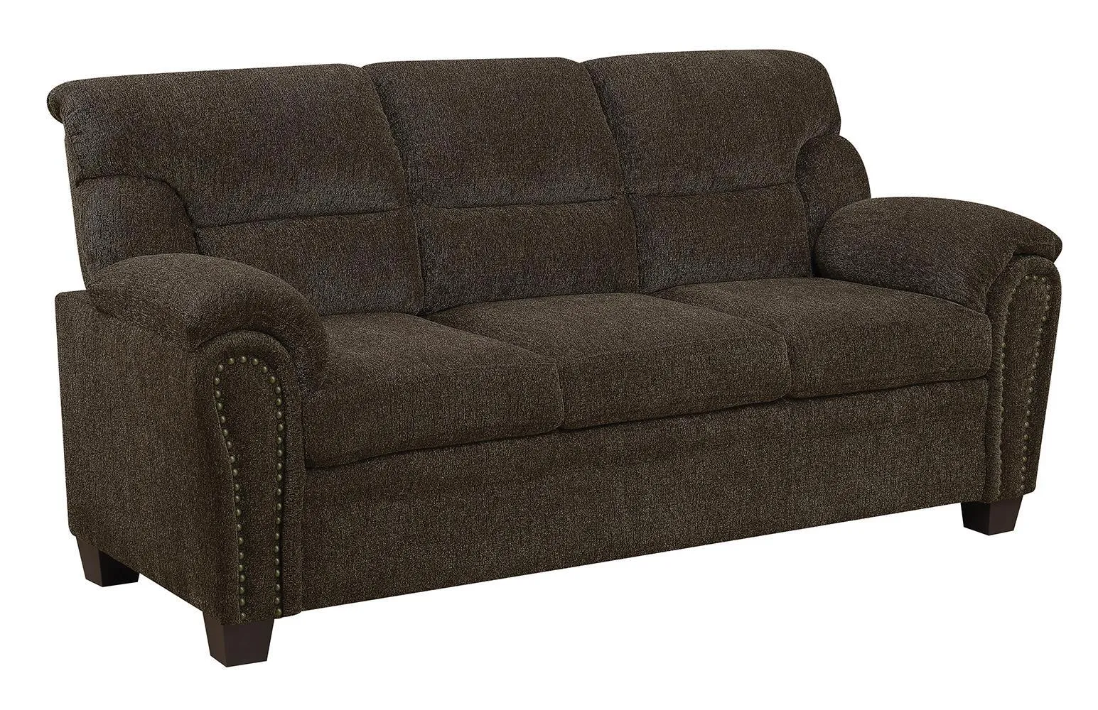 Brown - Clemintine Upholstered Sofa With Nailhead Trim Brown