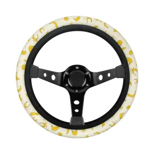 Car Accessories | Steering Wheel Cover | Universal Snug Fit | Wheel Wrap/Protector | Fun Yellow Bananas