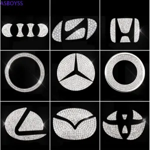 Car Steering Wheel Logo Diamond Decoration Stickers