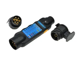 Car Trailer Towing Lighting Tester with Adapters, 12v Plug & Socket 7 - 13 pin