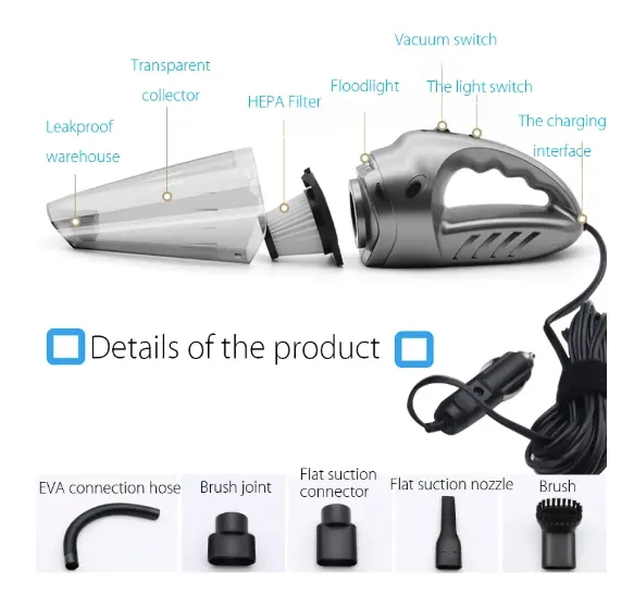 Car Vacuum Cleaner Cordless Handheld Portable Car Detailing Vacuum Home Accessories