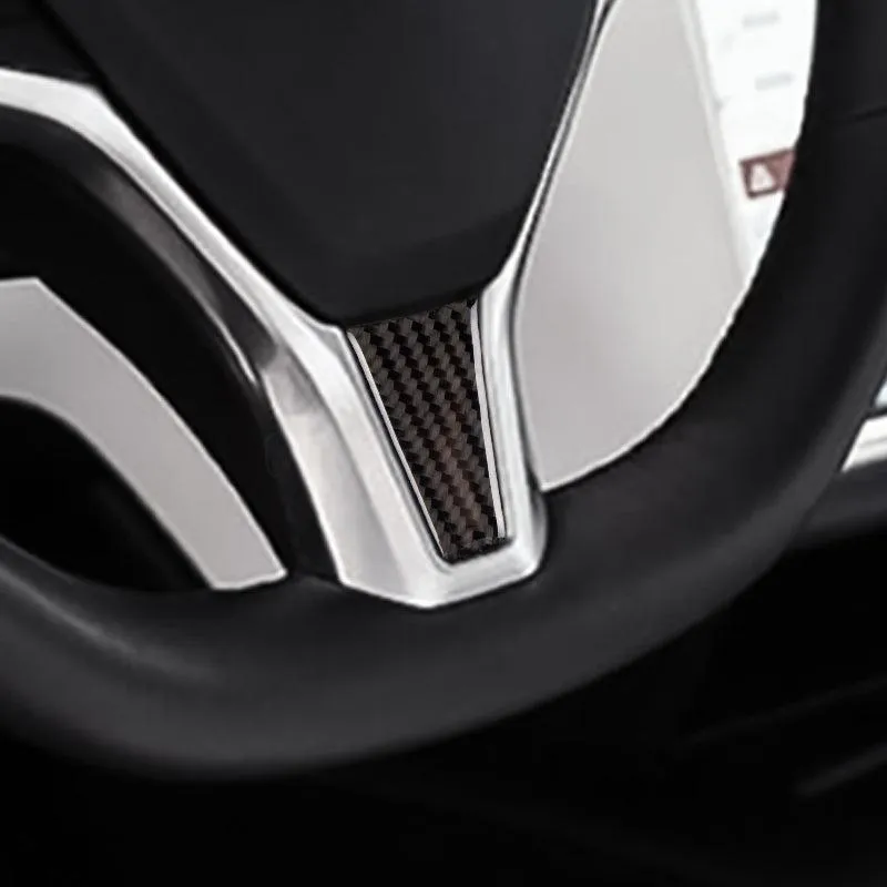 Carbon Fiber Steering Wheel Decoration Sticker for Model X