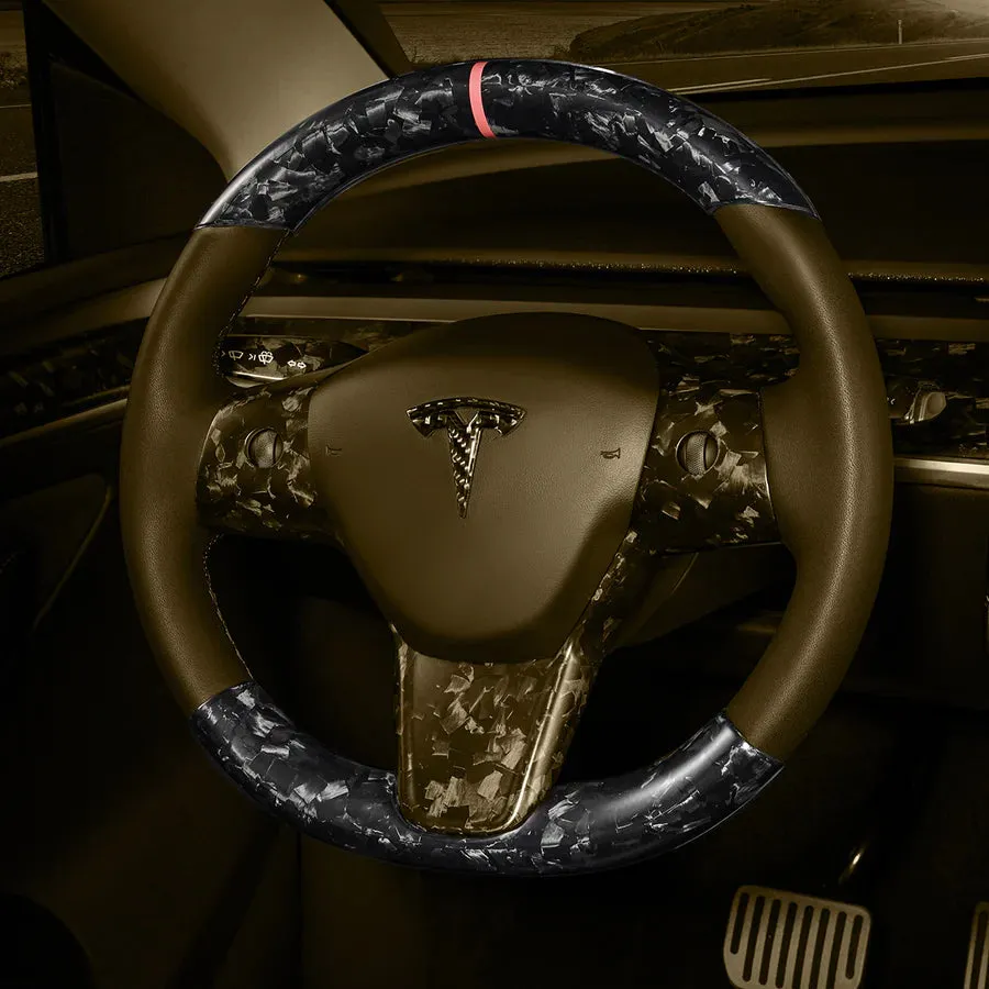 Carbonati USA Tesla Model 3 / Model Y Dry Carbon Fiber Steering Wheel Stalk Covers