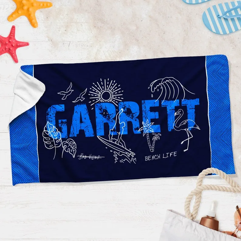 Custom Beach Towel, Personalized Beach Towel, Beach Towel for Kids