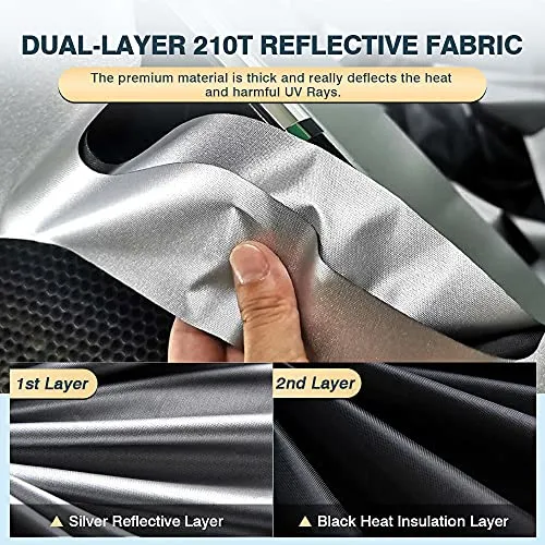 Custom Fit for Windshield Sun Shade 2021 2022 Ford Mustang Mach-e Foldable Car Front Window Sunshade Accessories Sun Visor Protector Reflective Cover Block UV Rays & Sun Heat