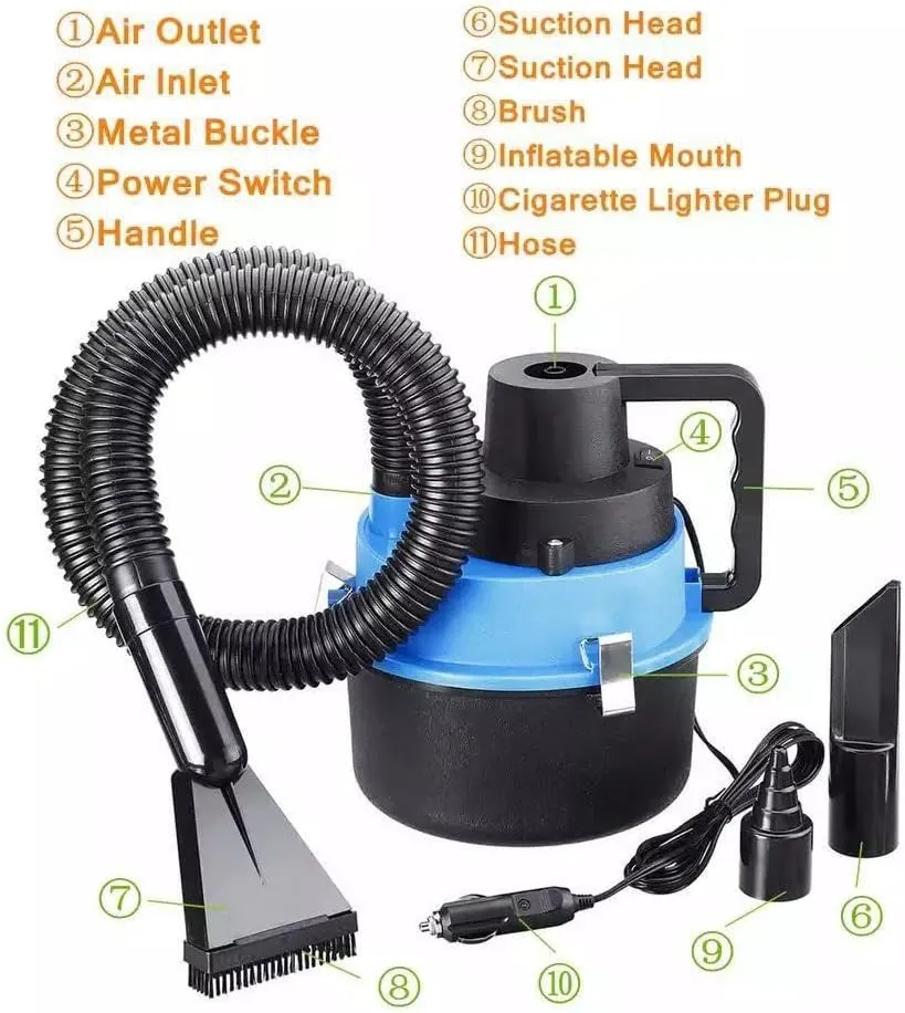 Dc 12V 180W Portable Handheld Car Canister Vacuum Cleaner Ctc-589