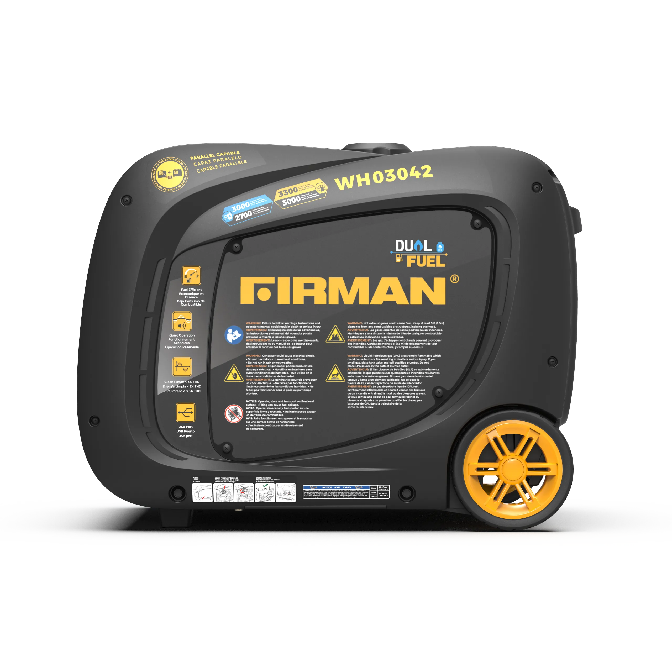 Dual Fuel Inverter Portable Generator 3300W Electric Start