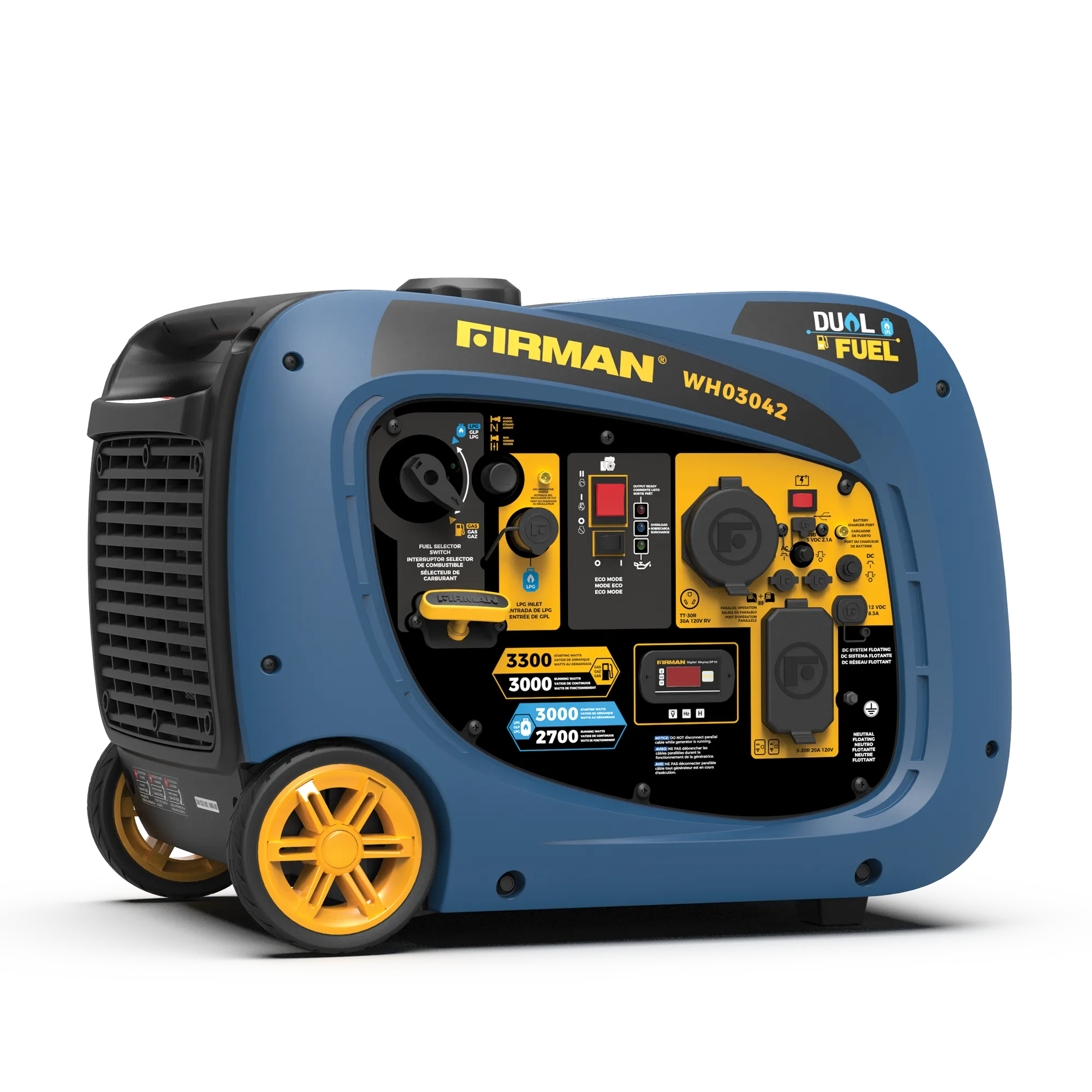 Dual Fuel Inverter Portable Generator 3300W Electric Start