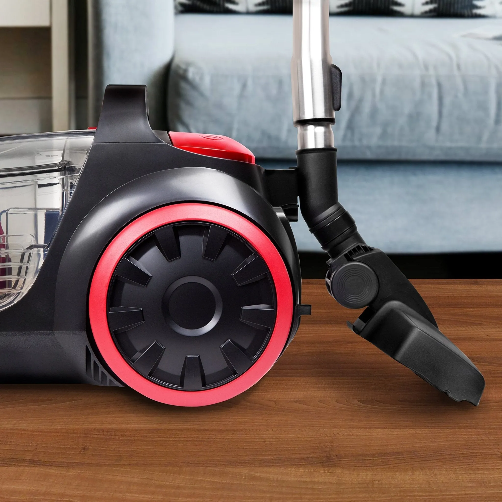 Duronic Bagless Cylinder Vacuum Cleaner VC5010, Cyclonic Carpet and Hard Floor Cleaner, 500W, Lightweight and Low Noise, HEPA Filter, Extendable Hose, Comes with 4 Attachments [Energy Class A ]