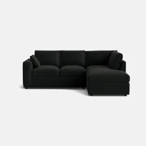 Edgware Luxe Chenille Right Corner Sofa - Deep Charcoal