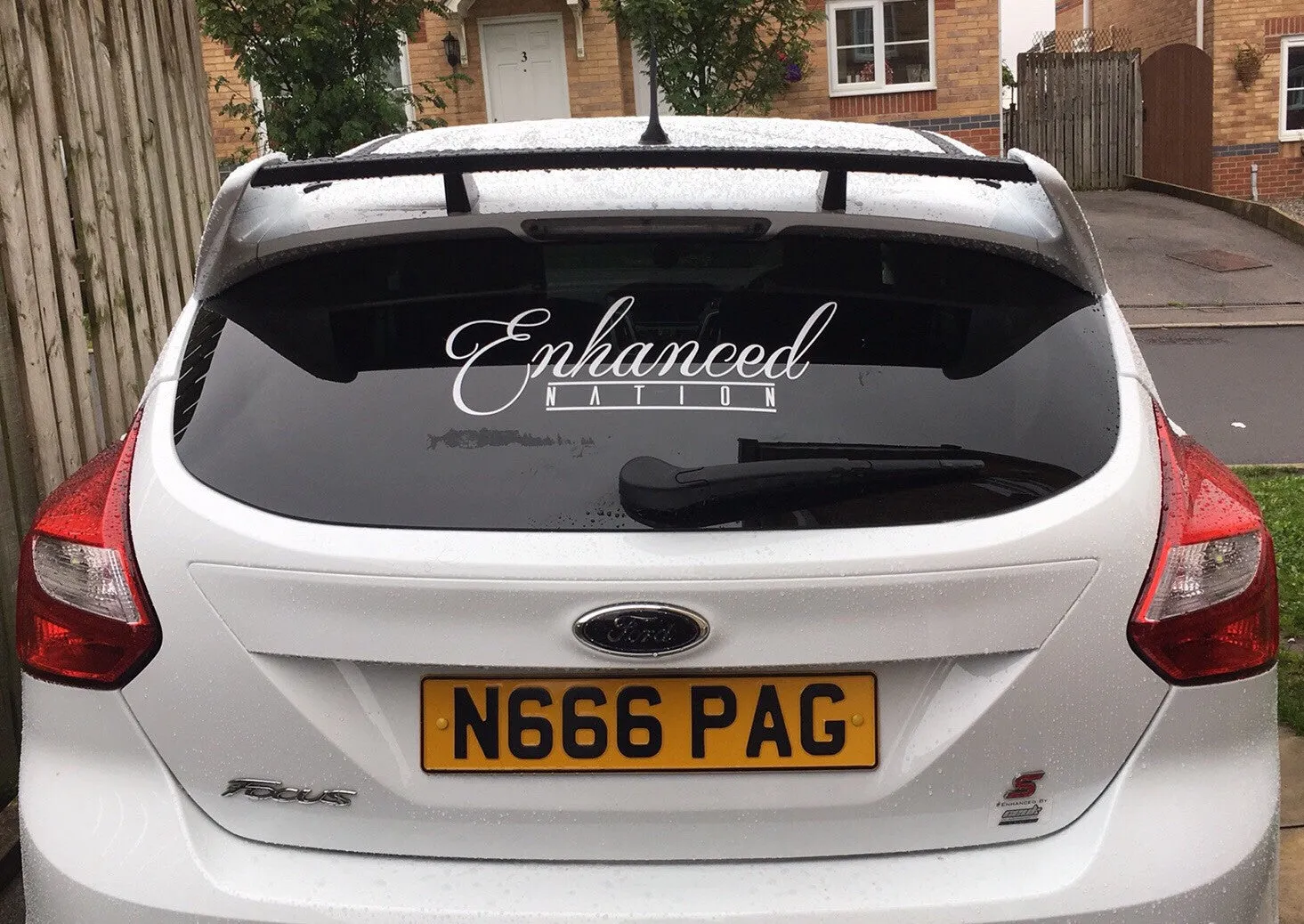 Enhanced Nation rear windscreen sticker