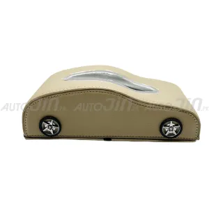 Exclusive Car-Shape Leather Tissue Box - Beige