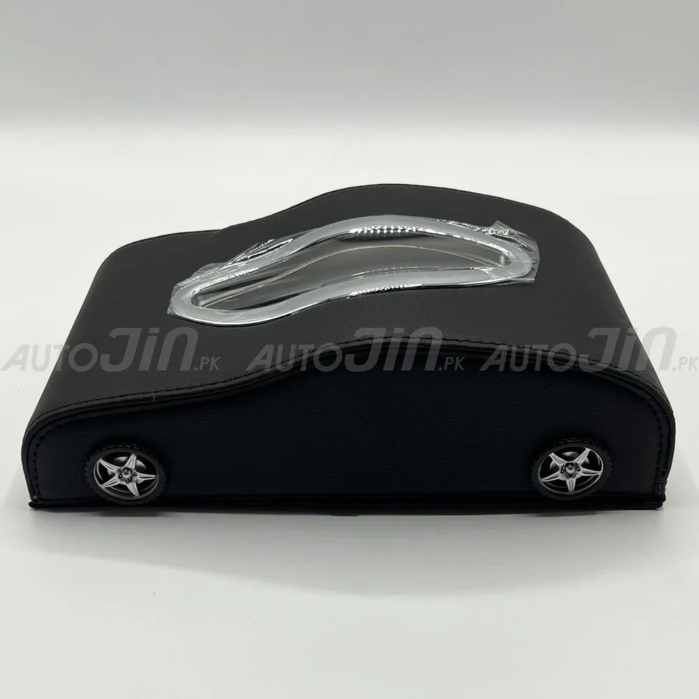 Exclusive Car-Shape Leather Tissue Box - Black