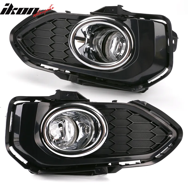 Fits 18-19 Honda Fit OE Foglights Kit ABS Black Housing Clear Lens