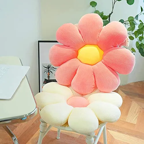 Flower Pillow Cute and Comfortable Floor Cushions Soft Fun Plant Throw Pillows Preppy Aesthetic Room Decor for Couch,Sofa,Chair(Sage Green,14.5)