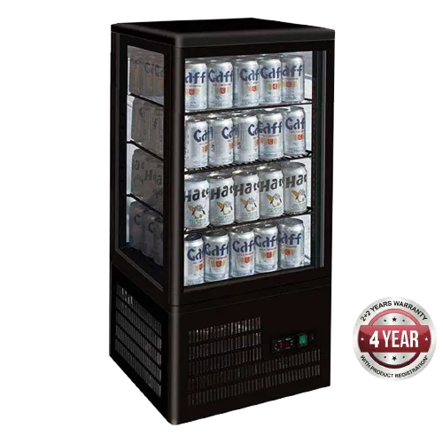 Four-Sided Countertop Display Fridge Black