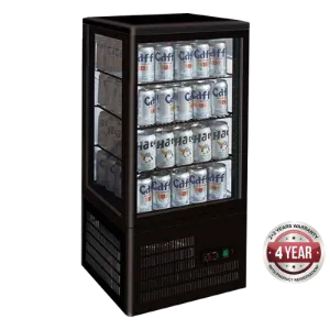 Four-Sided Countertop Display Fridge Black