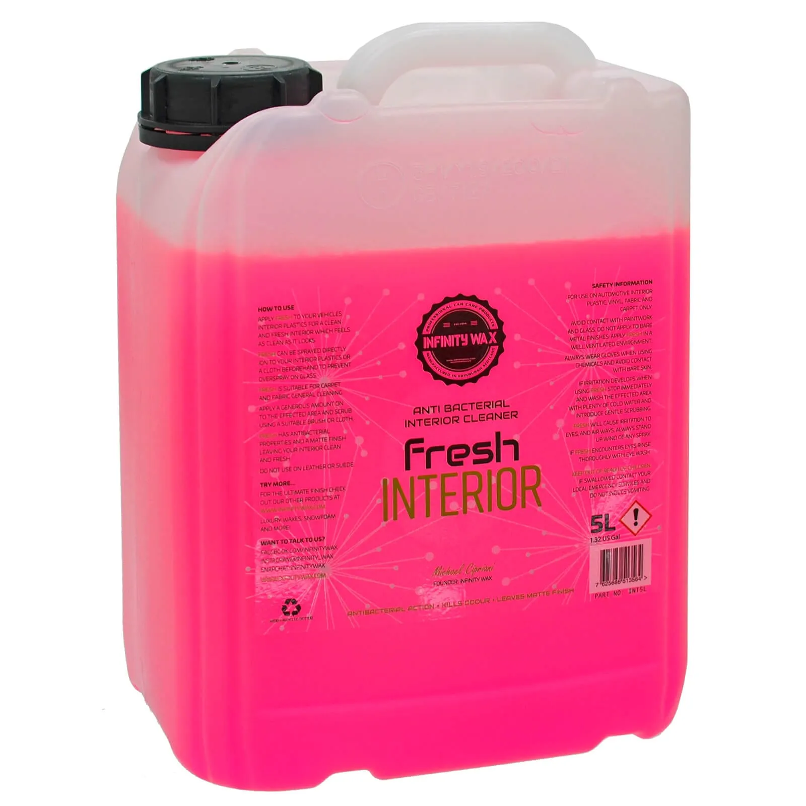 Fresh Interior Car Cleaner Anti Bacterial Concentrate Unscented