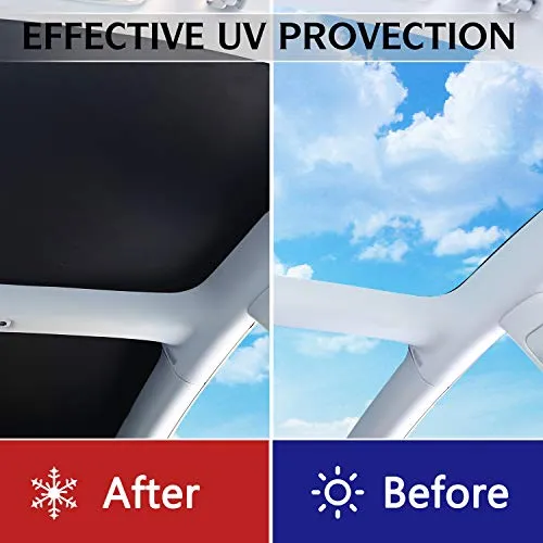 Glass Roof Sunshade with UV Protective Screen for 2021  Tesla Model 3