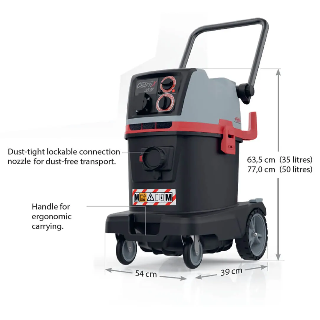 H-Class 50L Vacuum with PTO & Reverse Air Filter Cleaning, 230 Volts - Sprintus CraftiX