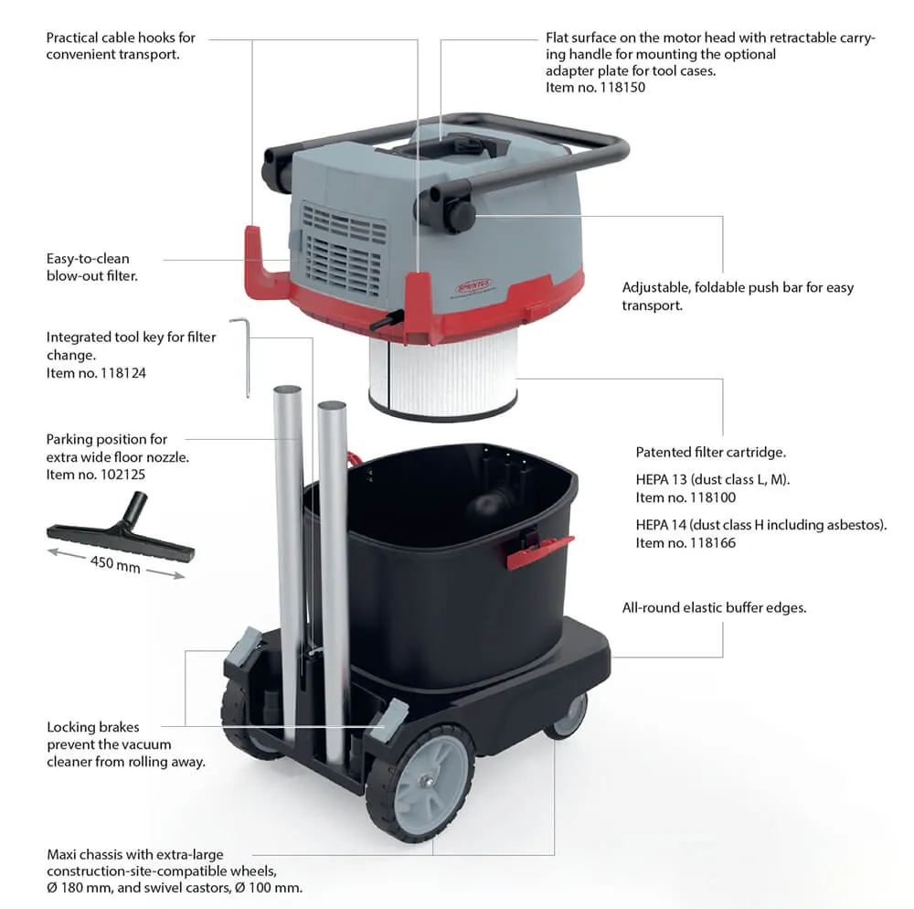 H-Class 50L Vacuum with PTO & Reverse Air Filter Cleaning, 230 Volts - Sprintus CraftiX