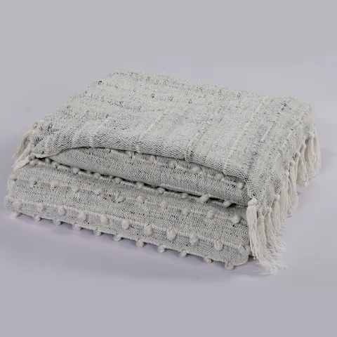 Handwoven Throw with fringe 50" x 60" (127 x 172 cm)