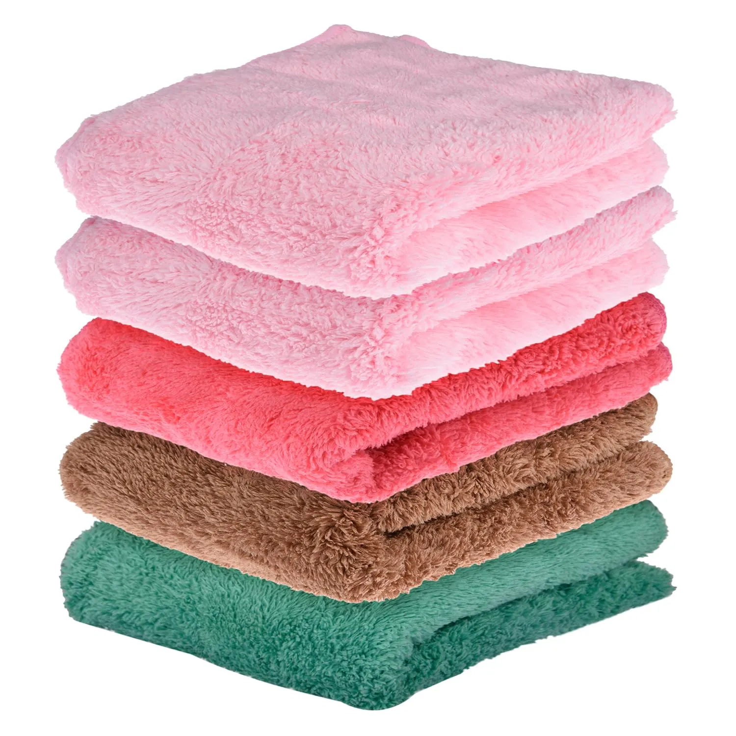 Heart Home Cleaning Towel | Reusable Cleaning Cloths for Kitchen | Duster Towel for Home Cleaning | 350 GSM Cleaning Cloth Towel for Car | Bike | 30x60 | Pack of 5 | Multi