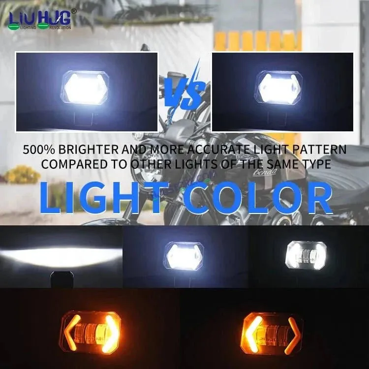 HJG Arrow DRL Square Original Foglight 120W 4 Lens Dual Color White/Yellow LED Foglights (Set of 2) (Copy)