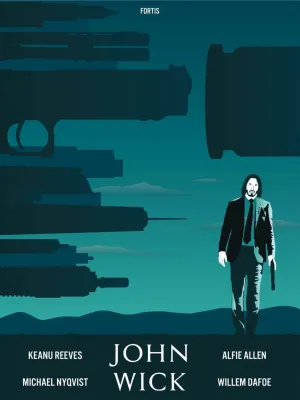 John Wick - Keanu Reeves - Hollywood English Action Movie Graphic Fan Art Poster - Art Prints