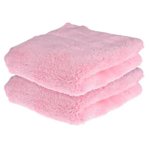 Kuber Industries Cleaning Towel | Reusable Cleaning Cloths for Kitchen | Duster Towel for Home Cleaning | 350 GSM Cleaning Cloth Towel for Car | Bike | 30x60 | Pack of 2 | Light Pink