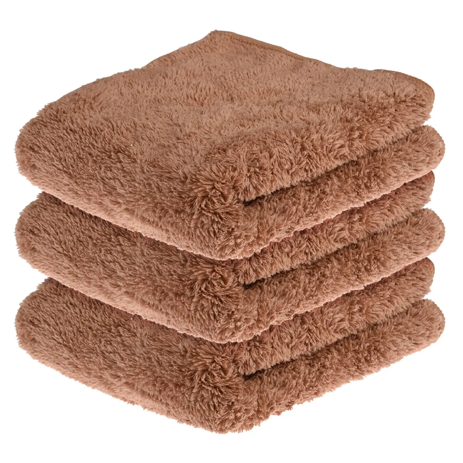 Kuber Industries Cleaning Towel | Reusable Cleaning Cloths for Kitchen | Duster Towel for Home Cleaning | 350 GSM Cleaning Cloth Towel for Car | Bike | 30x60 | Pack of 3 | Brown