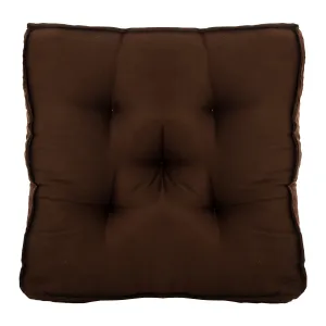 Kuber Industries Microfiber Square Chair Pad/Cushion for Office, Home or Car Sitting, 18 * 18 Inch (Brown)