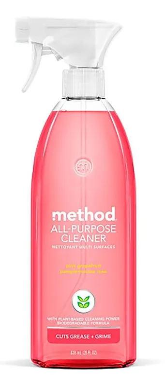 method 00010 Cleaner, 28 oz Aerosol Can, Liquid, Grapefruit, Pink :EA: QUANTITY: 1