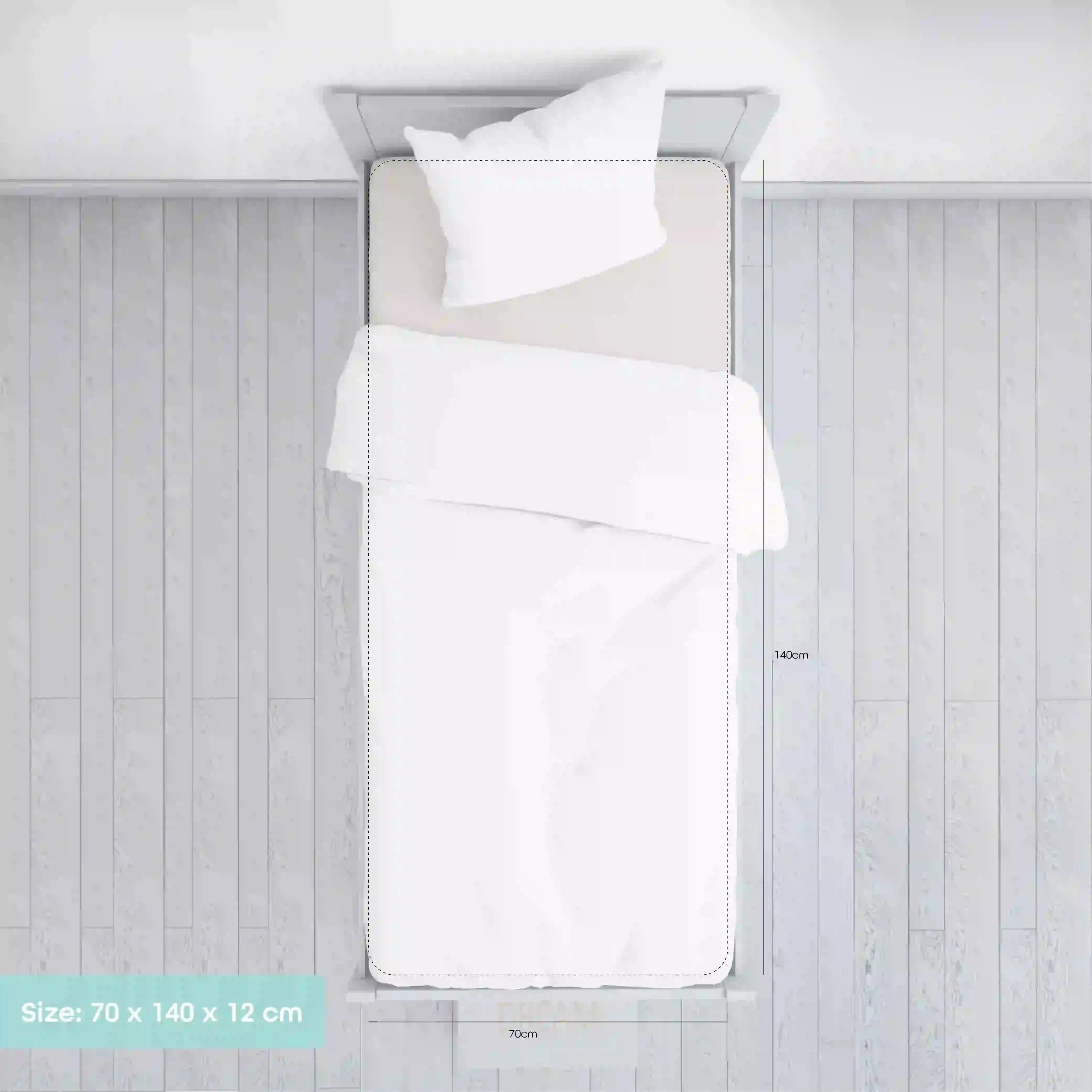 Moon - Waterproof Crib Mattress Protector (70 x 140 x 12 cm)