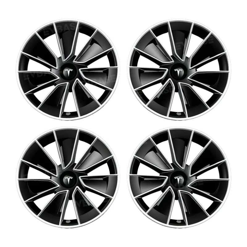 New Tesla Model Y 19" Gemini Wheel Covers Hubcaps Inspired By Model 3 Performance Wheel Caps Rim Protector 4PCS